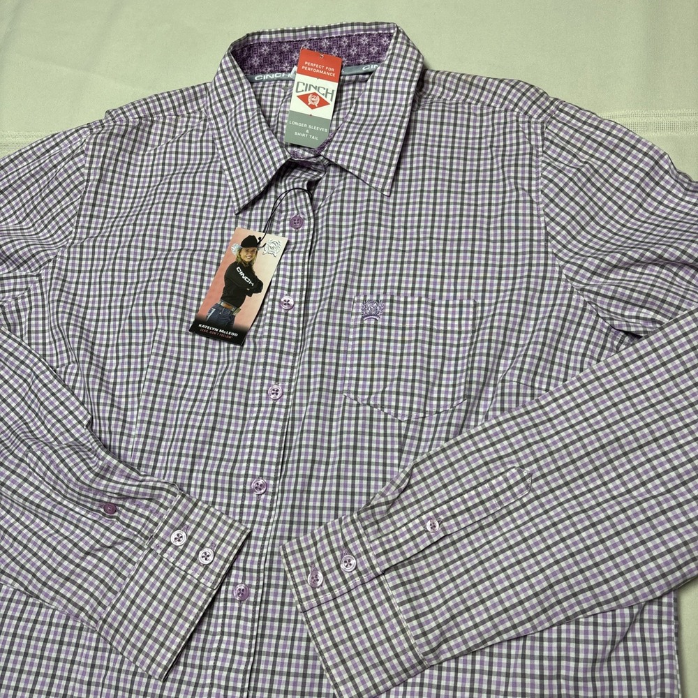 NWT CINCH Women's Purple Plaid Cowgirl  XXL Katelyn McLeod